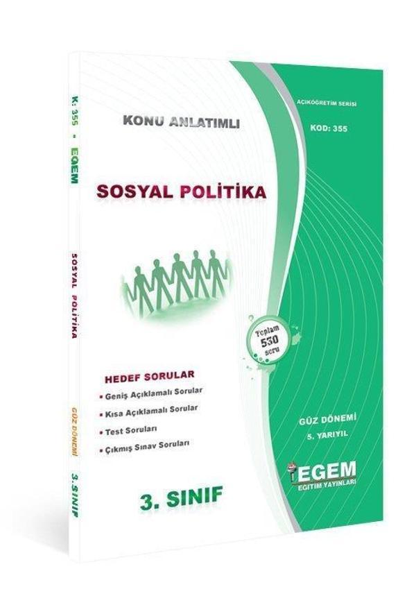 3.SINIF 5.YARIYIL SOSYAL POLİTİKA K.A GÜZ - EGEM YAYINLARI - Image 1
