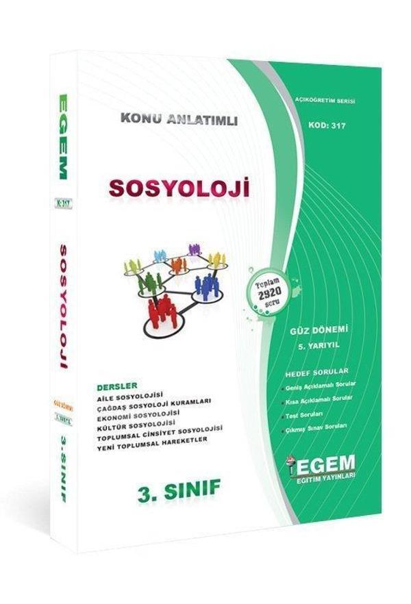 3.SINIF 5.YARIYIL SOSYOLOJİ KONU ANLATIM GÜZ DÖNEM - EGEM YAYINLARI - Image 1