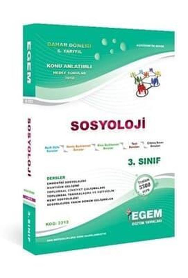 3.SINIF 6.YARIYIL SOSYOLOJİ BÖLÜMÜ BAHAR DÖNEMİ - EGEM - Image 1