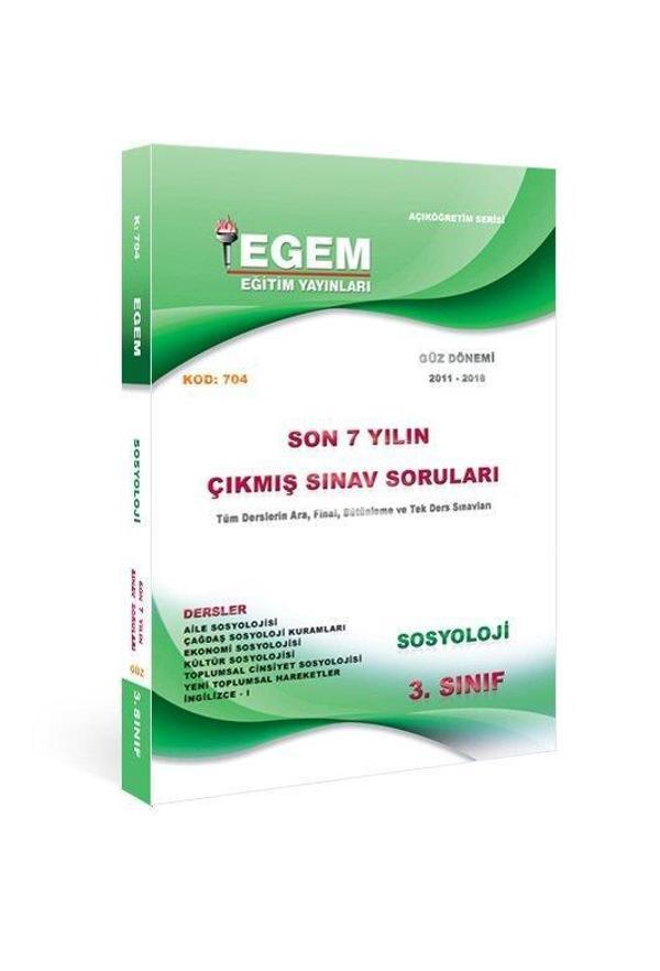 3.SINIF SOSYOLOJİ SON 7 YIL ÇIKMIŞ SORULAR GÜZ - EGEM YAYINLARI - Image 1