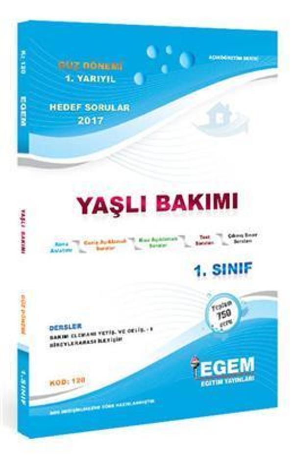1.SINIF YAŞLI BAKIMI K.A GÜZ DÖNEMİ - EGEM YAYINLARI - Image 1