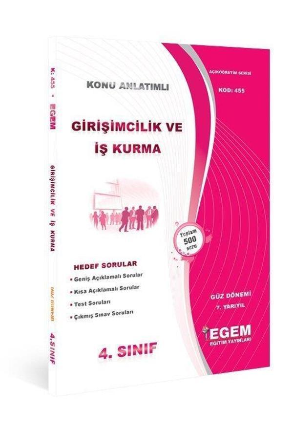4.SINIF 7.YARIYIL GİRİŞİMCİLİK VE İŞ KURMA K.A GÜZ - EGEM YAYINLARI - Image 1
