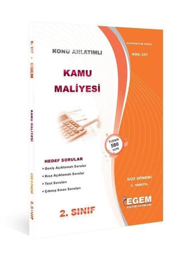 2.SINIF 3.YARIYIL KAMU MALİYESİ K.A GÜZ DÖNEMİ - EGEM YAYINLARI - Image 1