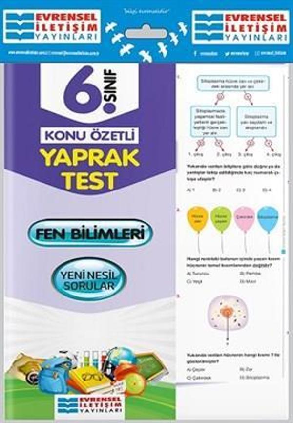 6.SINIF FEN BİLİMLERİ YAPRAK TEST - EVRENSEL İLETİŞİM YAYINLARI - Evrensel İletişim Yayınları - Image 1