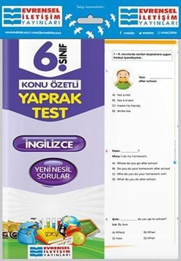 6.SINIF İNGİLİZCE YAPRAK TEST - EVRENSEL İLETİŞİM YAYINLARI - Evrensel İletişim Yayınları - Image 1
