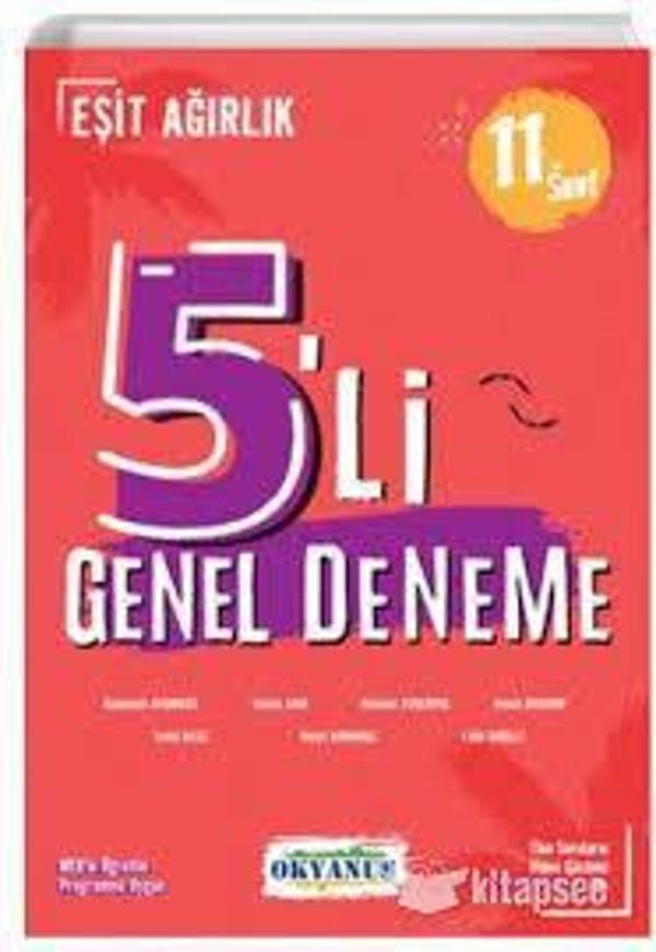 11.SINIF EŞİT AĞIRLIK 5 DENEME - OKYANUS YAYINLARI - Image 1
