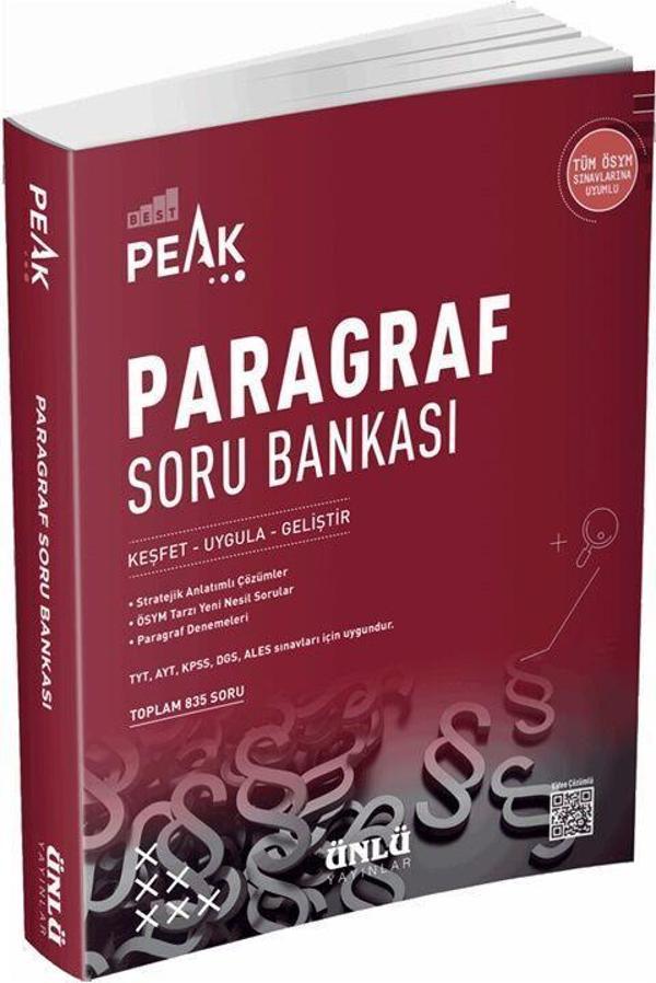 TYT KPSS DGS BEST PEAK PARAGRAF SORU BANKASI - ÜNLÜ YAYINLARI - Image 1