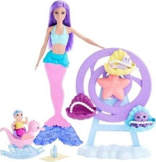 Barbie Dreamtopia Deniz Kızı Bebek ve Çocuk Oyun Alanı HLC30 - Image 1