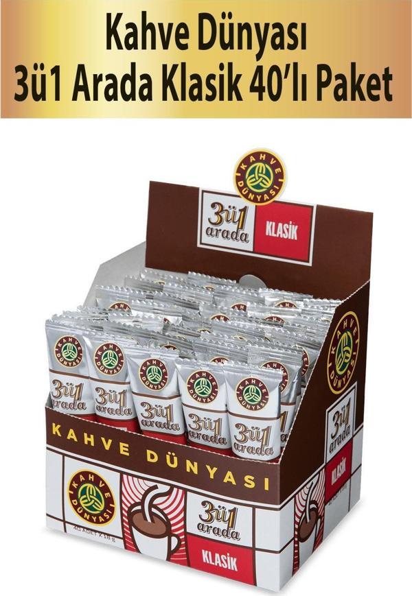 Kahve Dünyası 3ü1 Arada Klasik Kahve 40 x 18  gr - Image 1