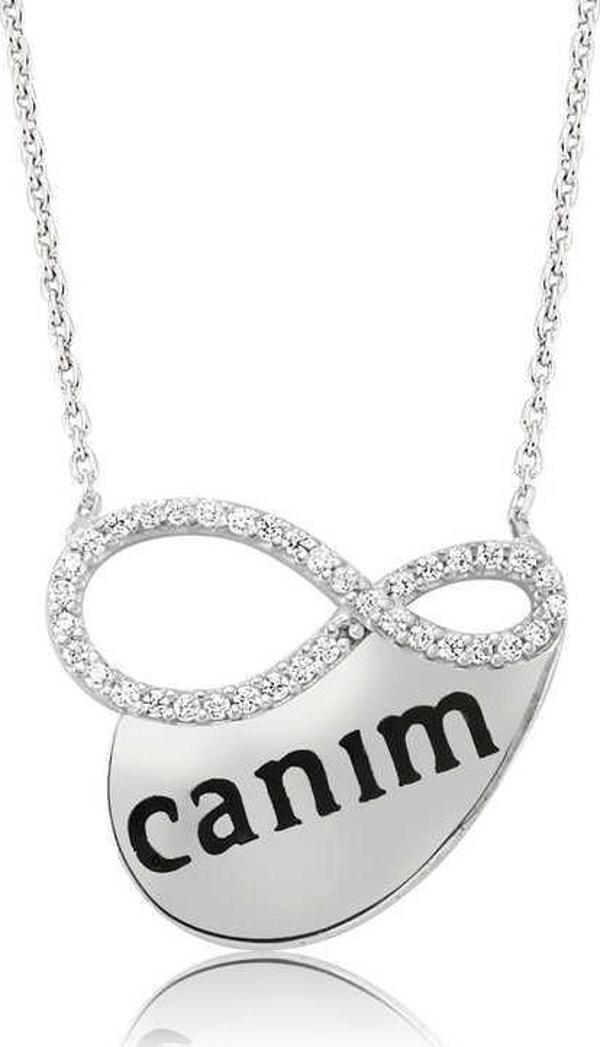 925 Ayar Gümüş Canım Yazılı Sonsuzluk Kolye - Image 1