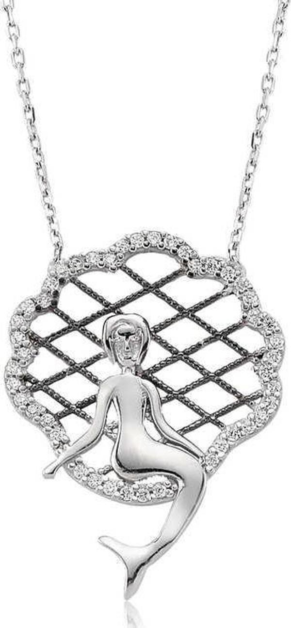 925 Ayar Gümüş Deniz Kızı Kolye - Image 1