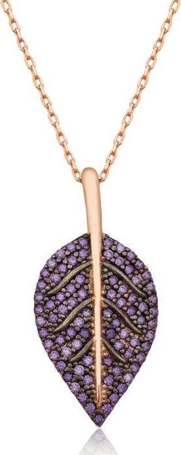 925 Ayar Gümüş Yaprak Kadın Gümüş Kolye - Image 1