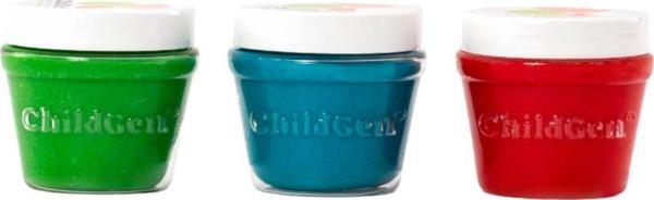 Childgen Play Dough Doğal Oyun Hamuru 3'Lü Set Mavi Kırmızı Yeşil 3 x 125 gr - Premium Kavanoz - Image 1