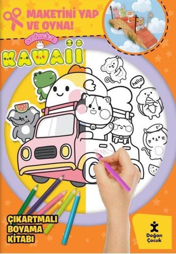 Sevimliler Kawaii - Çıkartmalı Boyama Kitabı - Maketini Yap ve Oyna! - Doğan Çocuk - Image 1