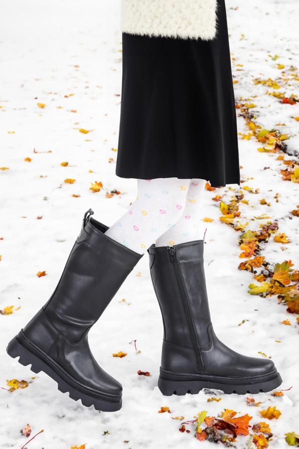 Kiko Kids 500 Uzun Fermuarlı Kız Çocuk Çizme Bot Siyah - Image 1