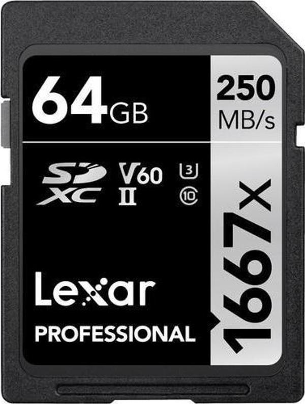 Lexar 64GB 1667X SD UhsI V60 160MB/S Hafıza Kartı - Image 1
