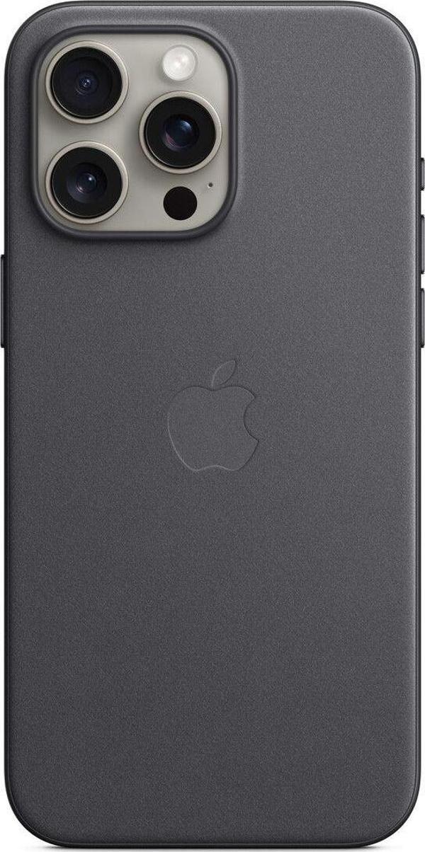 Apple iPhone 15 Pro Max için MagSafe özellikli Mikro Dokuma Kılıf - Siyah - Image 1