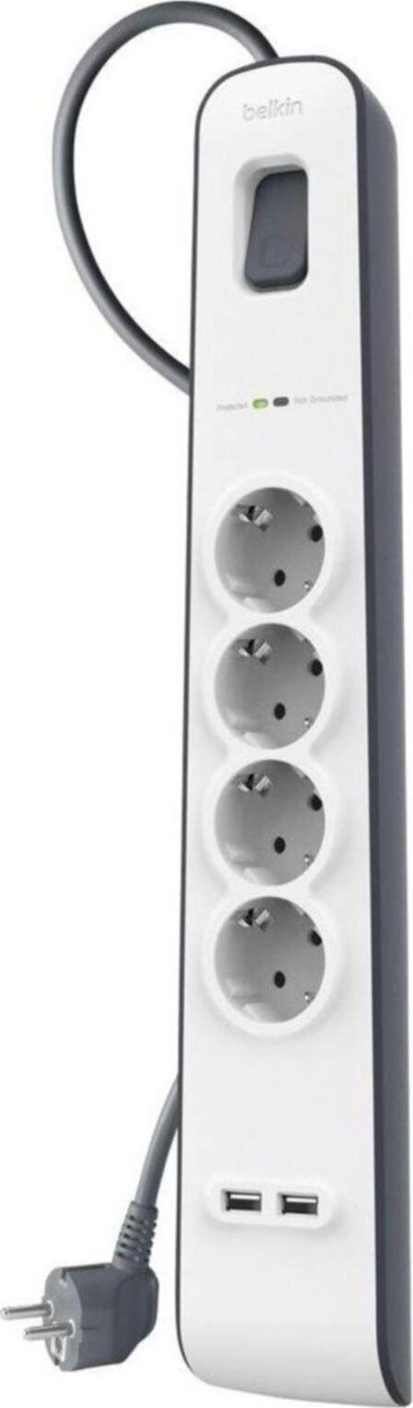 Belkin 4lü 2m Akım Korumalı Priz 2li 2.4a Usb Girişi - Image 1