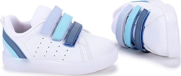 Vicco Sun Günlük Işıklı Cırtlı Kız/Erkek Çocuk Spor Ayakkabı 220.21Y.212 Beyaz - Mavi - Image 1