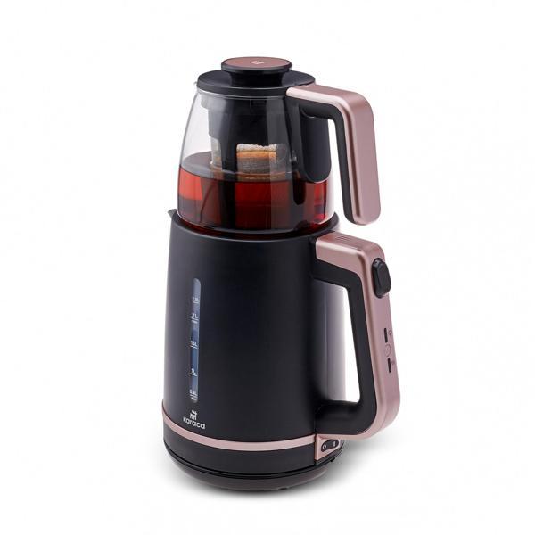 Karaca Maxi Tea XL 2in1 Cam Demlikli Çay Makinesi ve Kettle Roseberry - Image 1