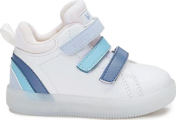 Vicco Rainbow Kız/Erkek Çocuk Işıklı Bot Ayakkabı 220.22K.180 Beyaz - Mavi - Image 1