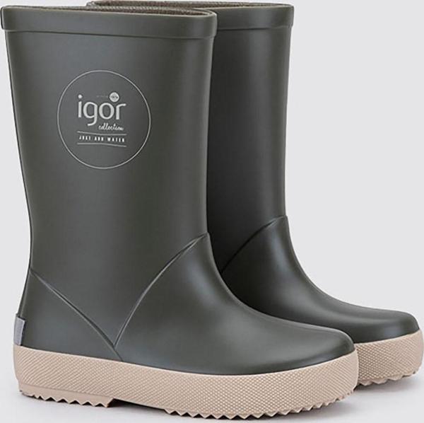 IGOR Splash Dk Erkek Çocuk Su Geçirmez Yağmur Kar Çizmesi W10292 Koyu Haki - Bej - Image 1
