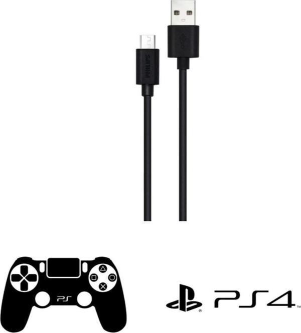 Philips Playstation 4 İle Uyumlu Joystick Şarj Kablosu UsbA to Micro 3A 45W Universal Hızlı Şarj Data Kablo 2m DLC3106U - Image 1
