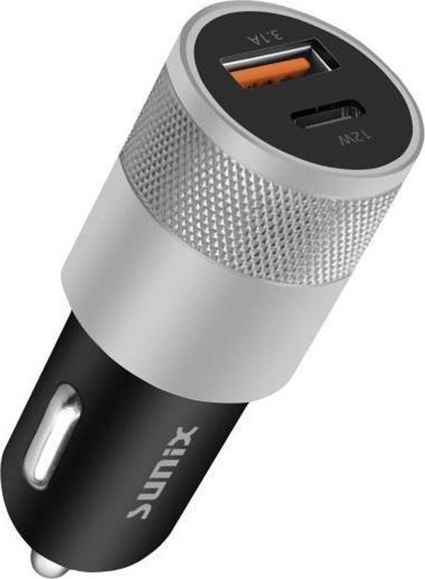 Sunix 15W 3.1A PD Hızlı Şarj Metal Araç Şarj Cihazı Başlık S-332 - Image 1
