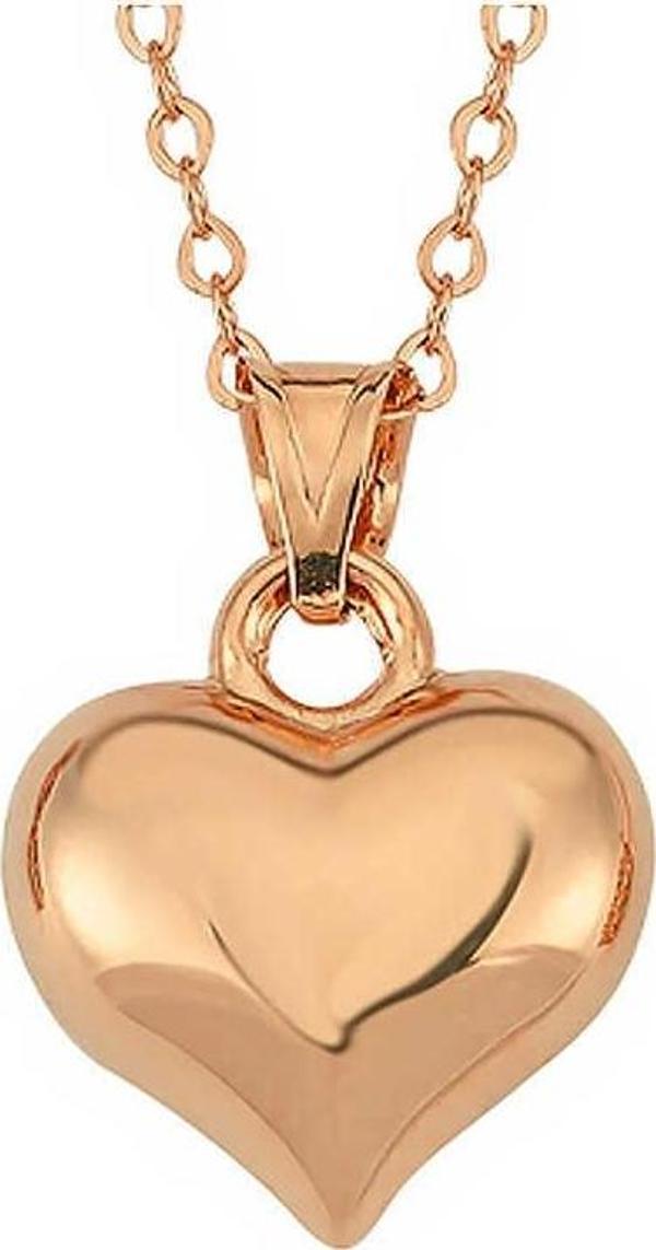 925 Ayar Gümüş Rose 3 Boyutlu Kalp Kadın Kolye - Image 1