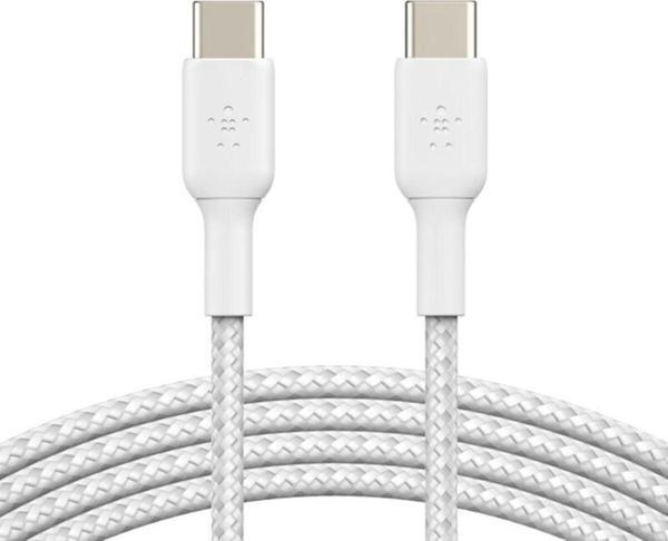 Belkin Type-C to Type-C Örgülü Kablo 1 Metre (İkili Paket) - Beyaz - Image 1