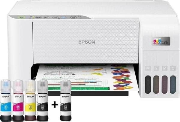 Epson Ecotank L3256 Renkli Yazıcı Baskı-tarama-kopya (USB,WİFİ) Mürekkep Seti C11cj67411 - Image 1