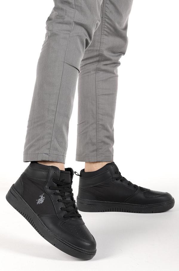 U.S. Polo Assn. Aristo Hi Günlük Bağcıklı Erkek Spor Ayakkabı Siyah - Image 1