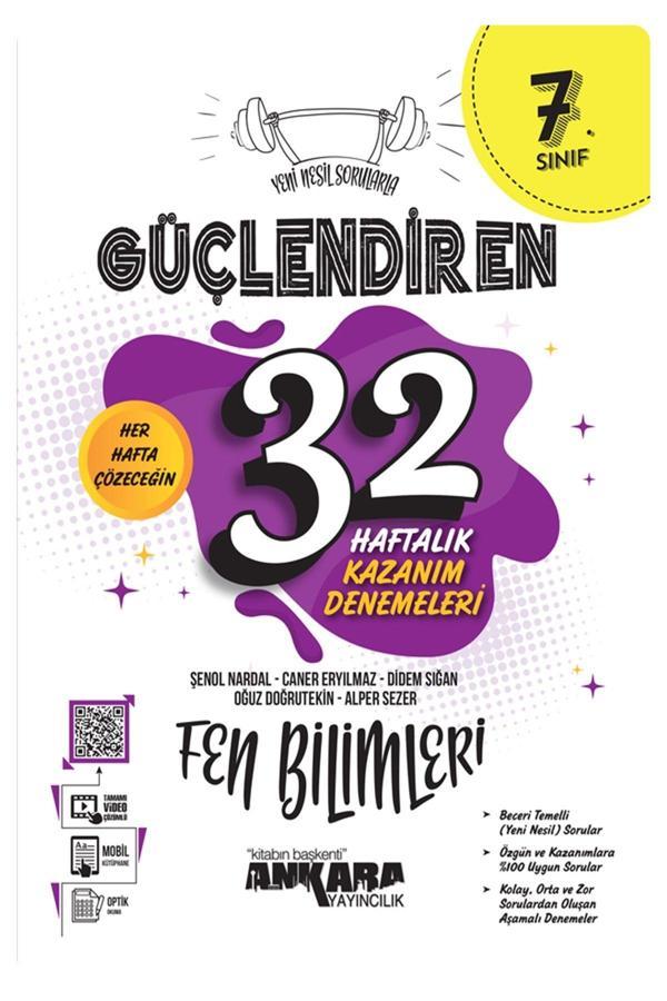 7.Sınıf Fen Bilimleri Güçlendiren 32 Haftalık Kazanım Denemeleri "Yeni Nesil Sorularla" - Ankara Yayıncılık - Image 1