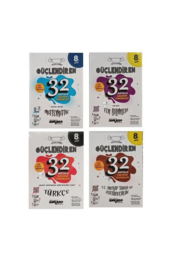 Ankara 8.sınıf Güçlendiren 32 Haftalık Matematik Fen Türkçe İnkılap Deneme Seti 4 kitap - Karekök Eğitim Yayınları - Image 1