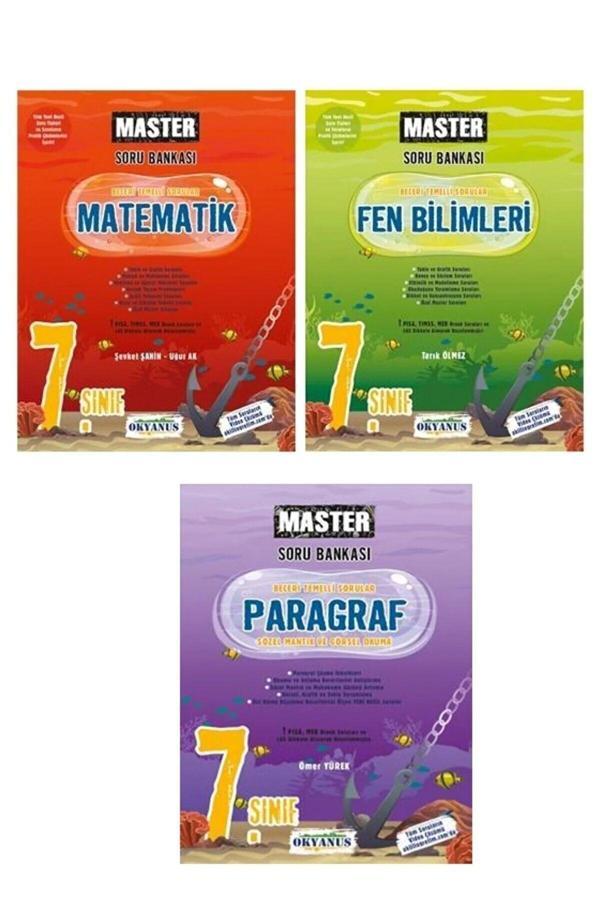 Okyanus Yayınları Okyanus Master 7. Sınıf Matematik + Fen Bilimleri + Paragraf Soru Bankası Seti - Okyanus Eğitim - Image 1