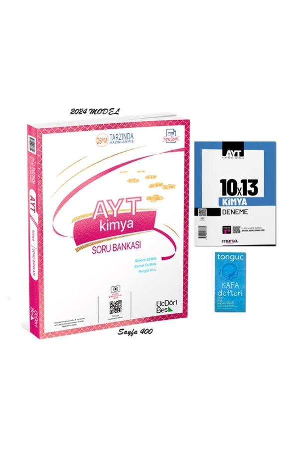 AYT Kimya Soru Bankası - Güncel Baskı ve 2024 AYT Kimya 10x13 Deneme Tamamı Video Çözümlü+Kafa Def. - Üç Dört Beş Yayınları - Image 1