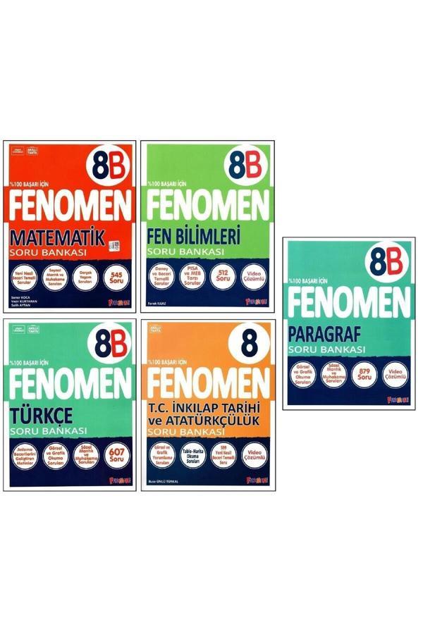 Fenomen 8. Sınıf LGS Matematik(B)+Fen(B)+Türkçe(B)+Paragraf(B)+İnkılap Tar.Soru Bankası 5 Kitap - Üç Dört Beş Yayınları - Image 1