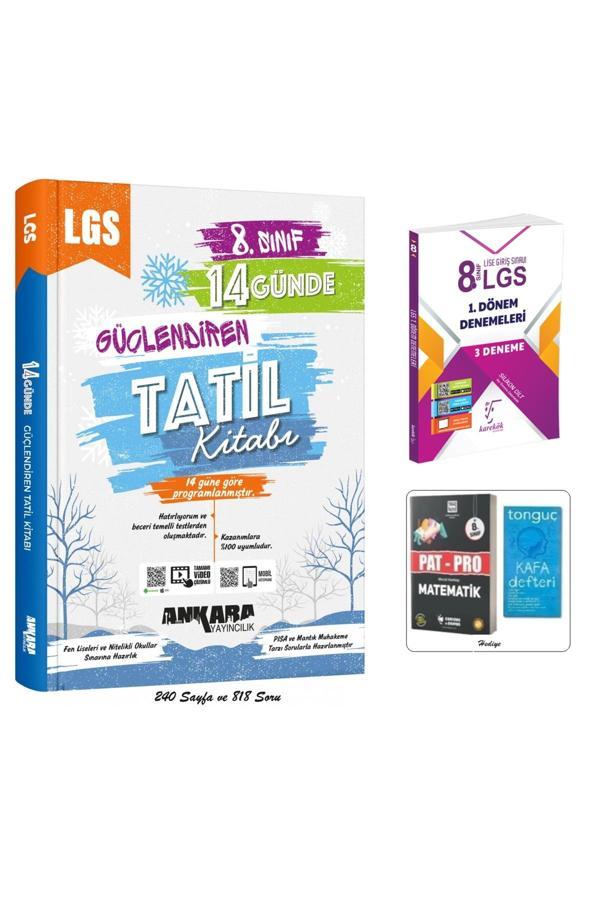 8. Sınıf 14 Günde Güçlendiren Tatil Kitabı (Tam 240 Syf-818 Soru) ve 1. Dönem LGS Denemeleri 3'Lü - Ankara Yayıncılık - Image 1