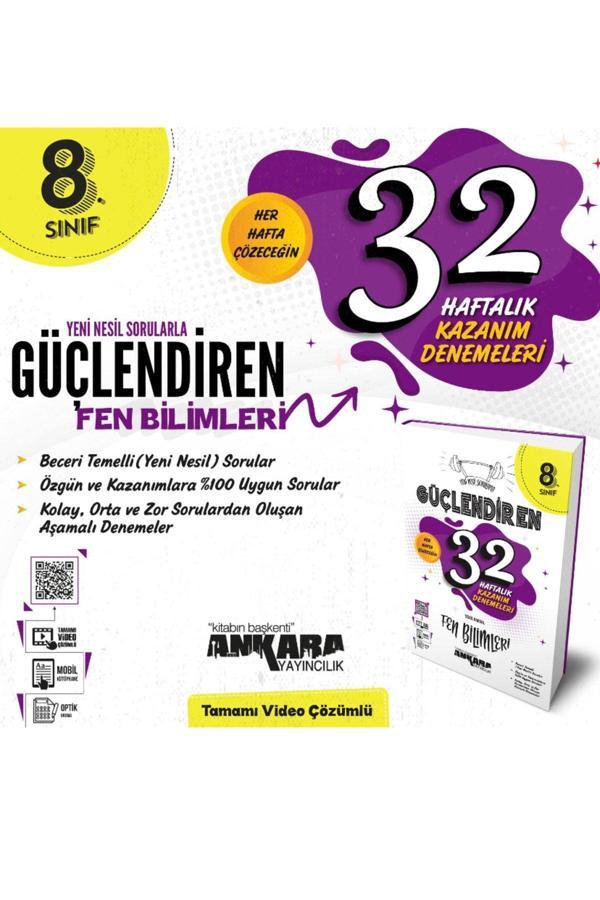 8. Sınıf Güçlendiren Fen Bilimleri 32 Haftalık Kazanım Denemesi (yeni Baskı) - Tonguç Yayınları - Image 1