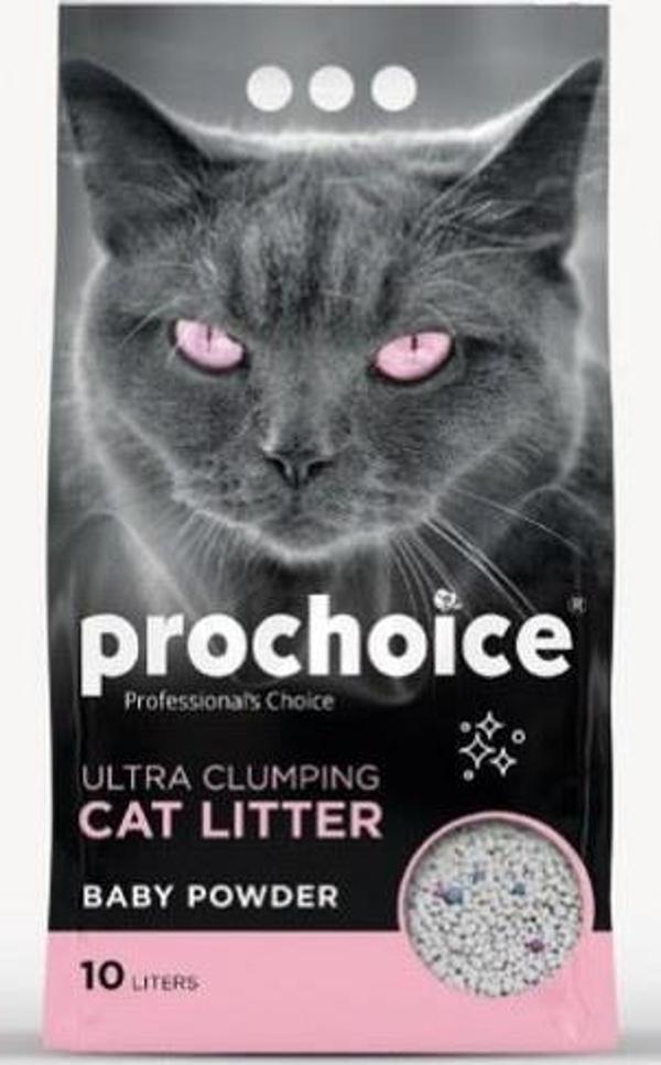 Prochoice Ekstra Topaklanan, Bebek Pudrası Kokulu, Bentonit Kedi Kumu 10 lt - Image 1