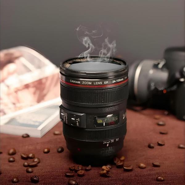 Paslanmaz Çelik Objektif Görünümlü Lens Kupa - Image 1