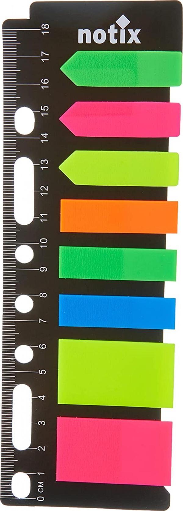 Notix 8 Neon Renk Cetvelli Yapışkanlı Not Kağıdı - Image 1