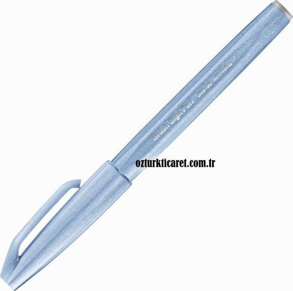 Pentel Brush Sign Pen Touch Grey Blue - Image 1