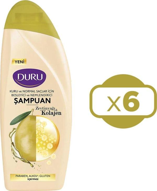 Duru Zeytinyağı&Kolajen Kuru ve Normal Saçlar için Şampuan 6x500 ml - Image 1