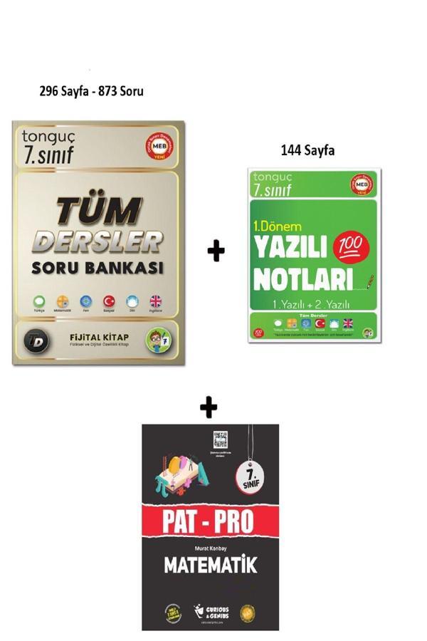 7. Sınıf Tüm Dersler Soru Bankası + 7. Sınıf Yazılı Notları 1. Dönem 1 ve 2. Yazılı - Tonguç Yayınları - Image 1