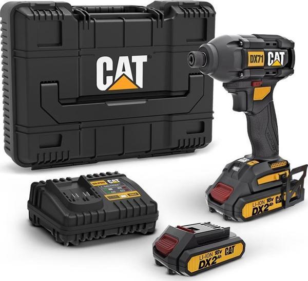 CAT DX71 18Volt 2.0Ah Li-ion Çift Akülü 215Nm Kömürsüz Profesyonel Şarjlı Darbeli Tornavida - Image 1