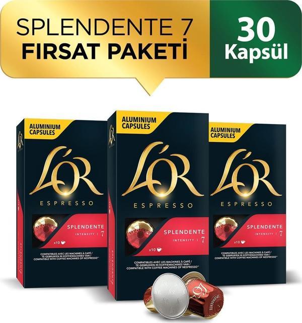 L'OR - Splendente - Intensity 7 - Nespresso Uyumlu Kapsül Kahve Fırsat Paketi 10 x 3 Paket (30 Adet) - Image 1