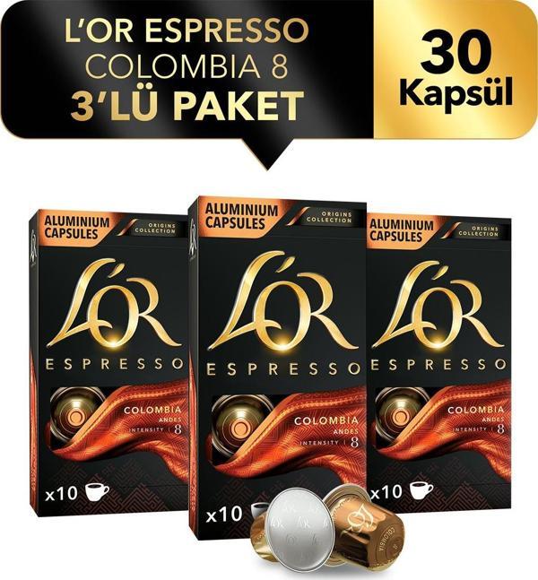 L'OR Espresso Origin Colombia 3'lü Fırsat Paketi 30 Kapsül - Image 1