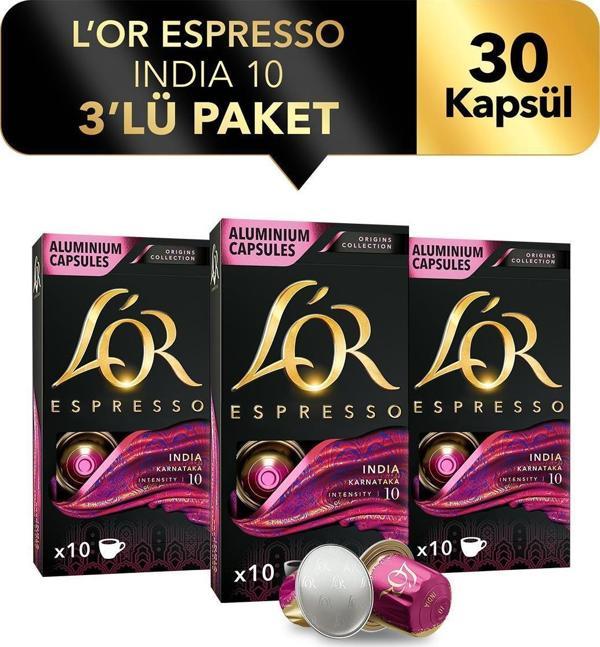 L'OR Espresso Origin India 3'lü Fırsat Paketi 30 Kapsül - Image 1