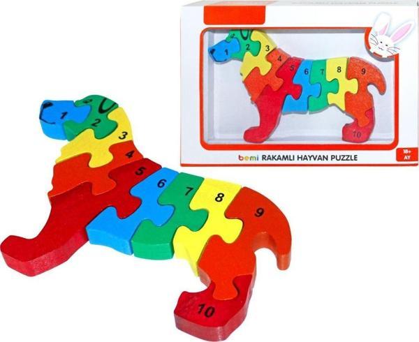 Bemi Ahşap Rakamlı Hayvan Puzzle ( Köpek ) - Image 1